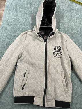 Alexander Mens Grey NYCT Mythe Cho Applehd Reversible Full-Zip Hoodie Jacket